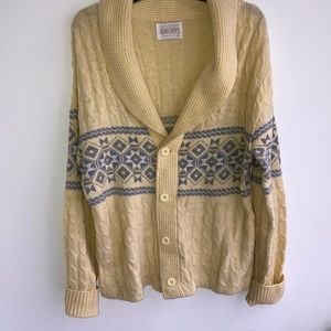 Vintage Lord Jeff Aztec Southwest Fair Isle Fisherman Grandpa Cardigan Sweater L